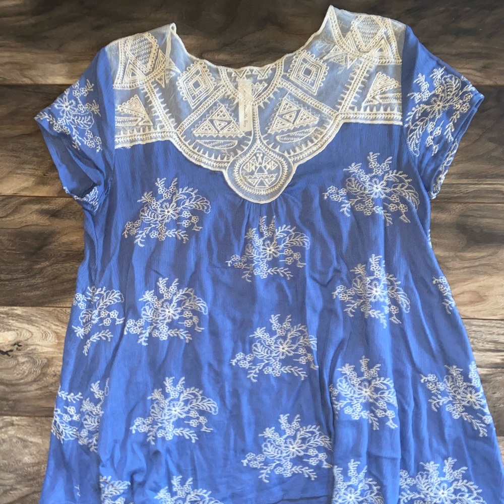 Smocked shark bite top